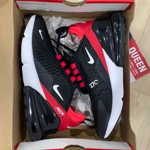 Nike Air 270 Sneakers Black and Red with White Accents
